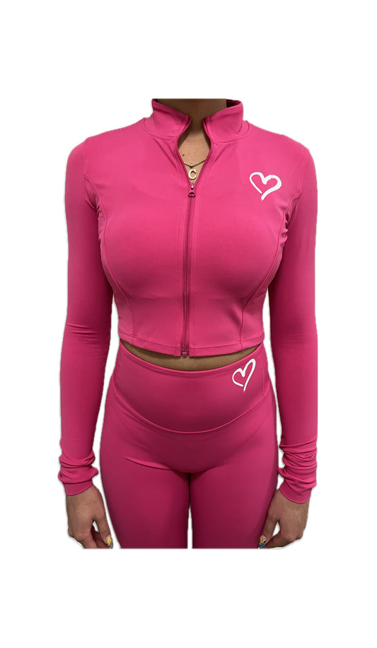 Pink FTC Crop Fitness Jacket