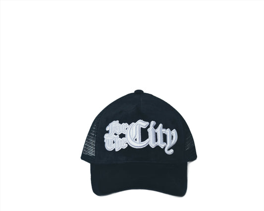FTC Black w/ white Velvet Trucker Hats